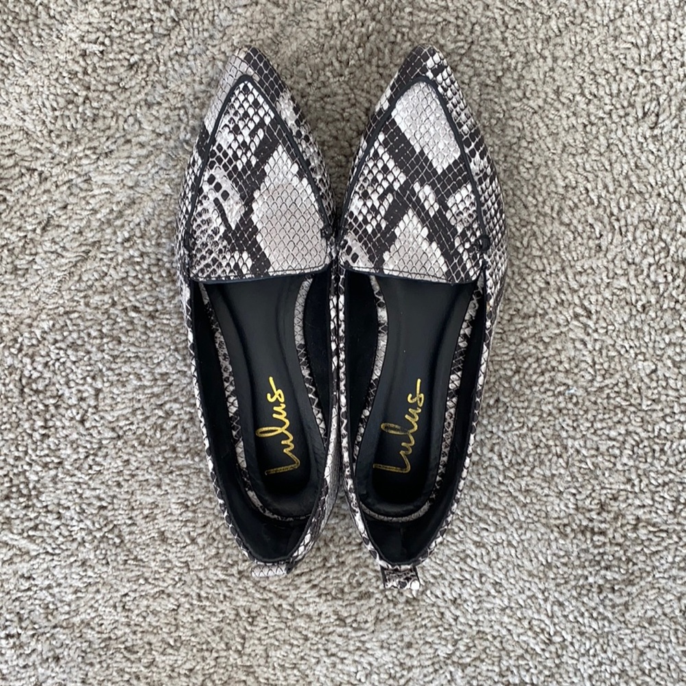 Snake Skin D’Orsay Flats